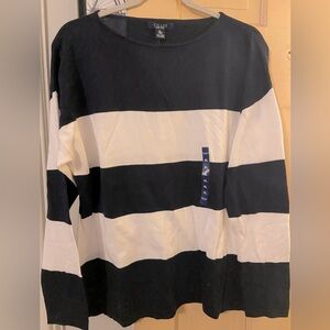 Navy and white lightweight sweater